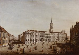 Udsigt over Castle Street og Fiaker Square, Potsdam, 1773
